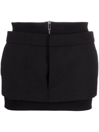 Off-white Mini-rok met geribbelde band - Zwart