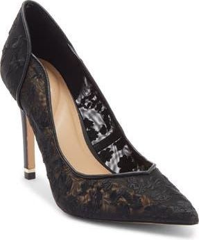 Ted Baker Camilla Pointed Toe Pump in Black Wisteria Trail at Nordstrom Rack, Size 8.5