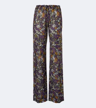 Dries Van Noten Printed wide-leg pants