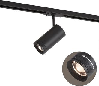 QAZQA Qazqa Foco Moderno Negro Para Sistema De Riel Monof&aacute;sico Con Led