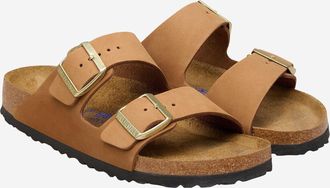 Birkenstock Unisex Sandals Nubuck Brown Leather Slippers Flat Shoes