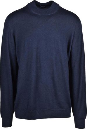 Drumohr Coltrui - Heren - Ronde hals truien - Blauw - 3XL - Wol - Truien & Vesten