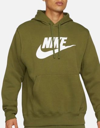 Nike Mens NIKE Mens Hoodie BV2973 Sportswear Club Fleece Graphic Pullover Sweats S M L XL - Green - Size: 36