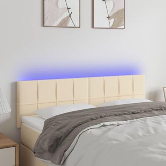 vidaXL Cabecero Con Led De Tela Color Crema 144x5x78/88 Cm Vidaxl