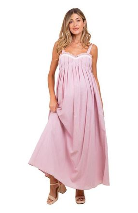 Pinkblush Sweetheart Neckline Open Back Maxi Dress in Light Pink at Nordstrom, Size Small