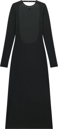 Courr&egrave;ges semi-sheer open-back midi dress - women - Elastane/Polyamide - S - Black