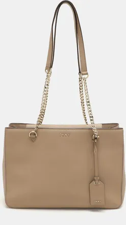 DKNY Dkny Bryant Park Beige Leather Totes Bag