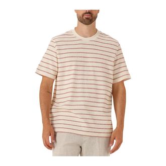 Selected Truien & Vesten, Heren, Beige, M, Katoen, Gestreepte O-hals Tee voor Mannen