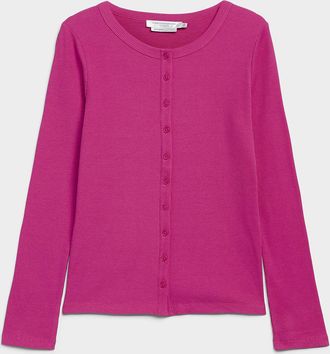 Contemporaine Womens Plain ribbed jersey cardigan