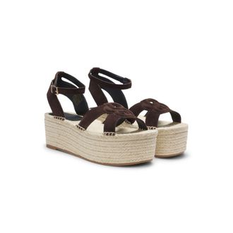 BOSS Suede espadrilles with Double B monogram