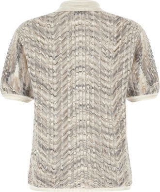 Missoni Zig-zag Knit Polo Shirt - Beige