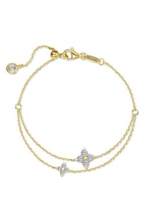Lafonn Trillium Simulated Diamond Station Bracelet in Gold at Nordstrom, Size 7.25