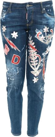 Dsquared2 470c 5Tasche Slim-fit Jeans - Dames - Slim Fit Jeans - Blauw - M - Katoen - Jeans