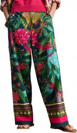 White Stuff Ally Wide Leg Trousers In Green Print