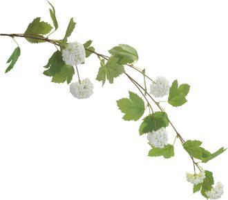 Melrose International Hanging Snowball Floral Branch (Set of 6) - White, Green