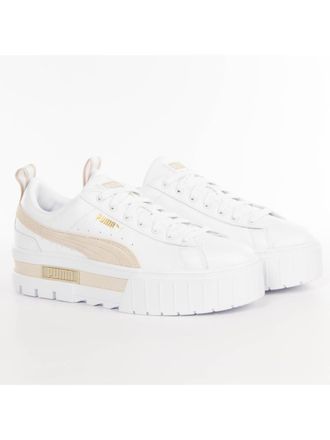 Puma Womens Mayze Sneakers - White Leather - Size EU 40