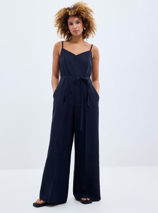 Contemporaine Womens Thin straps linen-lyocell jumpsuit