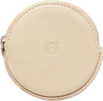 Loewe Beige Leather Coin Purse/Coin Case (Pre-Owned)