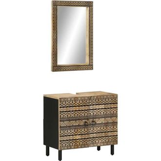 vidaXL 2 Piece Bathroom Furniture Set Solid Wood Mango vidaXL