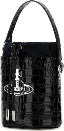 Vivienne Westwood Womens Bucket Bag Daisy Black Leather Calf