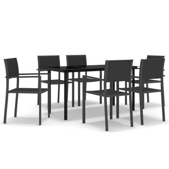 Berkfield Home 7 Piece Garden Dining Set Black