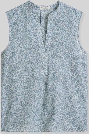 Marc O'Polo Loose Fit Blusentop aus reiner Baumwolle in Aqua, Gr&ouml;&szlig;e 34