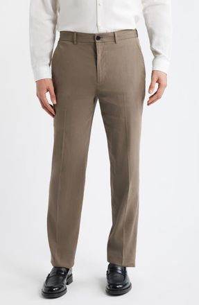 Theory Stretch Linen Blend Pants in Morel at Nordstrom, Size 33