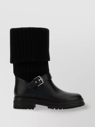 Gianvito Rossi leather and fabric ankle boots