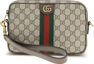 Gucci Mens Shoulder Bag Ophidia Gg Monogram Beige Polyurethane