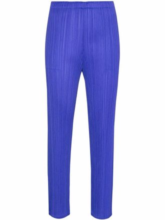 Pleats Please Issey Miyake Pantaloni plissettati Monthly Colori January - Blu