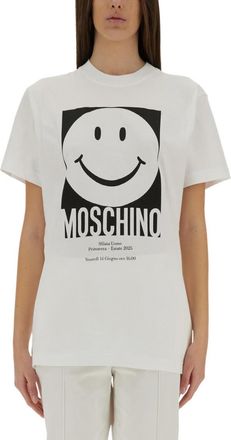 Moschino White Graphic Crew Neck T-Shirt