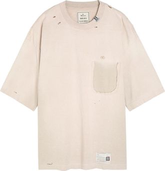 Miharayasuhiro Distressed Cotton T-shirt - Beige - 52 (IT52 / XL)