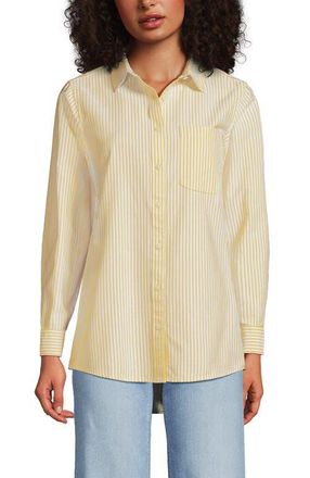 Lands End Oxford Shirt in Goldenrod Pinstripe at Nordstrom, Size X-Small P