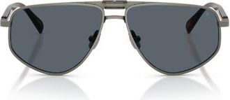 Brunello Cucinelli 58mm Geometric Pilot Sunglasses in Matte Anthracite at Nordstrom