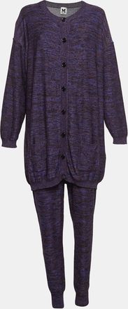 M Missoni Purple Patterned Lurex Knit Cardigan & Playsuit Set