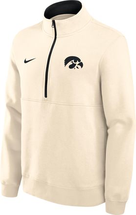 Nike Iowa Primetime Primary Logo Nike Mens College 1/2-Zip Crew in Brown | 02JW014MIA-G24