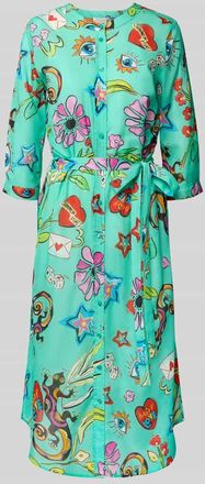 Milano Milano Italy Midikleid mit Taillenband in Mint, Gr&ouml;&szlig;e 36