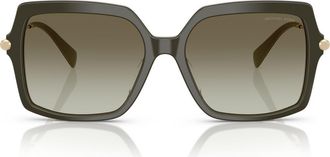 Michael Kors Quogue 57mm Square Sunglasses in Olive Smoke /Olive Gradient at Nordstrom
