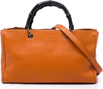 Gucci Pre-owned Gucci Medium Calfskin Bamboo Shopper Satchel Ladies KIX94M4R116FK7TO