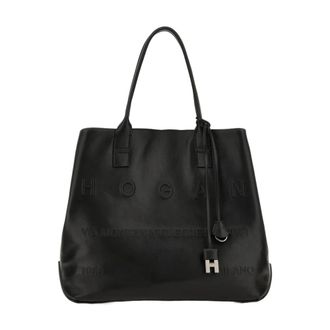Hogan Tote Bags, female, Black, Size: ONE SIZE Script Medium Shopping Bag