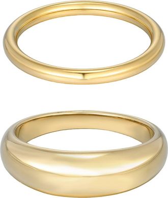 Adornia Set of 3 Stackable Band Rings in Gold at Nordstrom Rack, Size 8