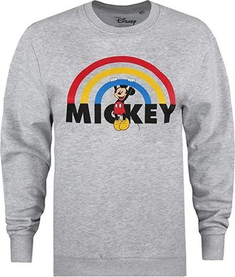 Disney Dames/dames Mickey Mouse Regenboog Sweatshirt (Grijs/Zwart)