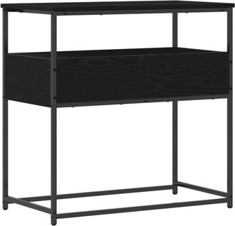 vidaXL Console Table with Drawer with Shelf Black oak 75 x 40 x 75 cm Vidaxl