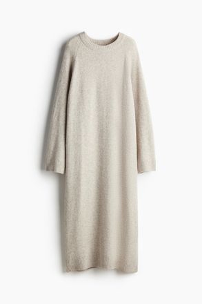 H&M Langes Strickkleid - Beige