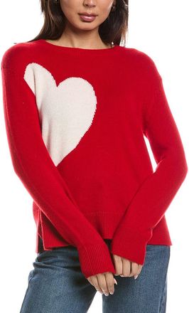 The Cashmere Project The Cashmere Project Heart Crewneck Cashmere Sweater