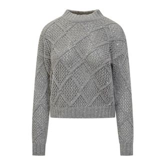 Max Mara Pilade Sweater - Dames - Ronde hals truien - Grijs - L - Truien & Vesten