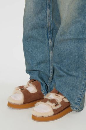Emu Suede Cabello Platform Slides, Womens, Brown