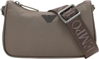 Emporio Armani Logo Strap Shoulder Bag - Dames - Schoudertassen - Bruin - ONE Size - Leer - Tassen