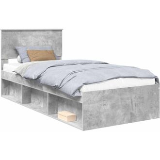 vidaXL Estructura De Cama Concreto 90 X 200 Cm Madera De Pino Macizo Vidaxl