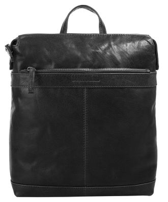 Spikes & Sparrow Laptoprucksack SPIKES & SPARROW, Gr. B/H/T: 33cm x 27cm x 10cm, onesize, schwarz, Leder, Rindsleder, Retro, Rucks&auml;cke Laptoprucksack, echt Leder